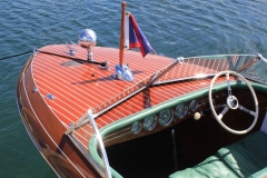 “In The Mood” 1941 19’ Chris Craft Custom retains all of its original sides and deck planking Tom & Susan Parsons Charlevoix, Michigan