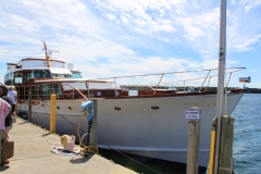 Multiple Winner “Lady Jocelyn” a 1966 70’ Best Cruiser and Best Hagerty Youth Judges award the Trumpy Cruiser from Lake Charleviox, Michigan Richard & Lynet